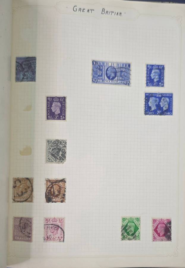 Chelsea Stamp Album: Old Hinged album with World Mix Used: Nice Starter with Finds Possible