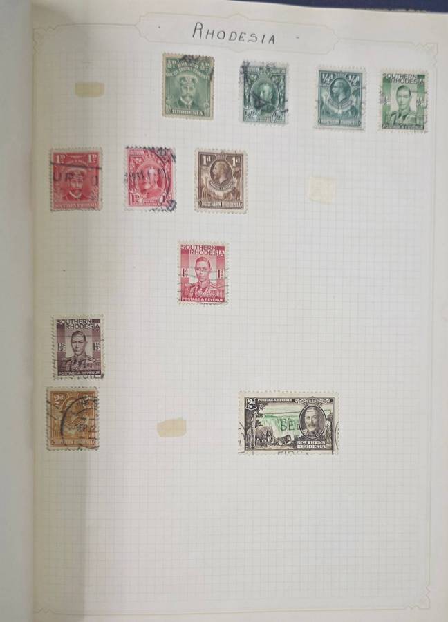 Chelsea Stamp Album: Old Hinged album with World Mix Used: Nice Starter with Finds Possible