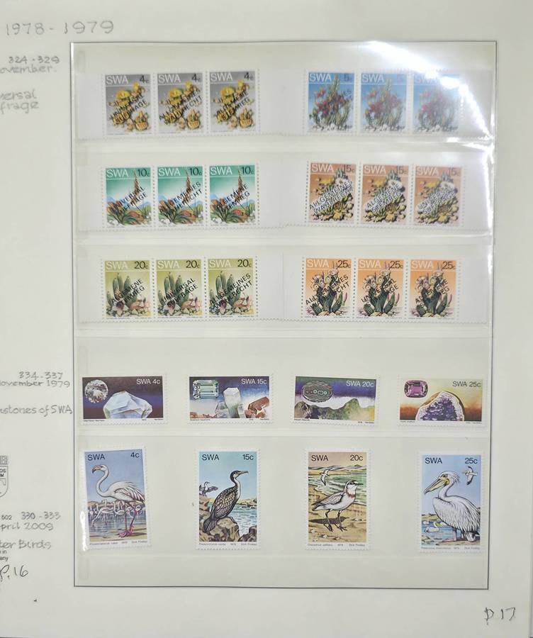 Lindner Stamp File: 40 Page Album with SWA UMM Singles/CBs: 70s and 80s: Finds Possible