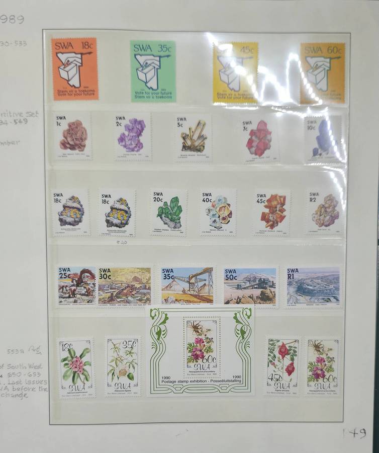 Lindner Stamp File: 40 Page Album with SWA UMM Singles/CBs: 70s and 80s: Finds Possible