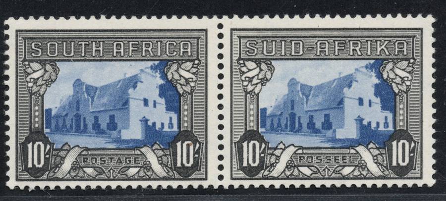Union of SA 1933: 10 Shilling Blue and Sepia UMM: SACC 63 @ CV R 2000