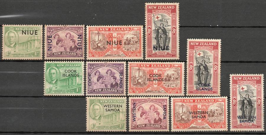 New Zealand 1946: Victorious End of Second World War - Overprinted Omnibus - MM Set (staining noted)