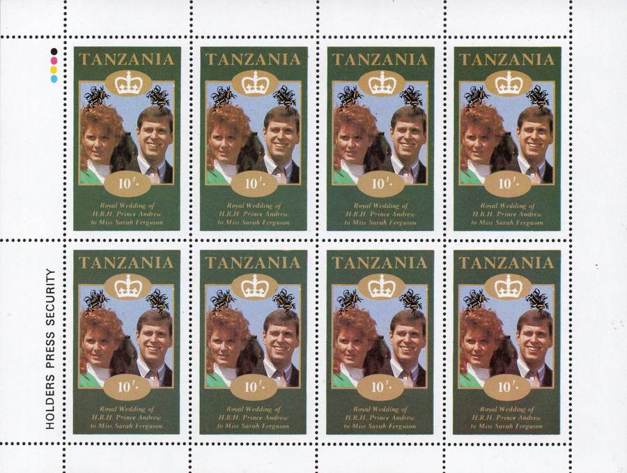 Tanzania 1986: Royal Wedding Andrew and Furgie UMM Sheets Set