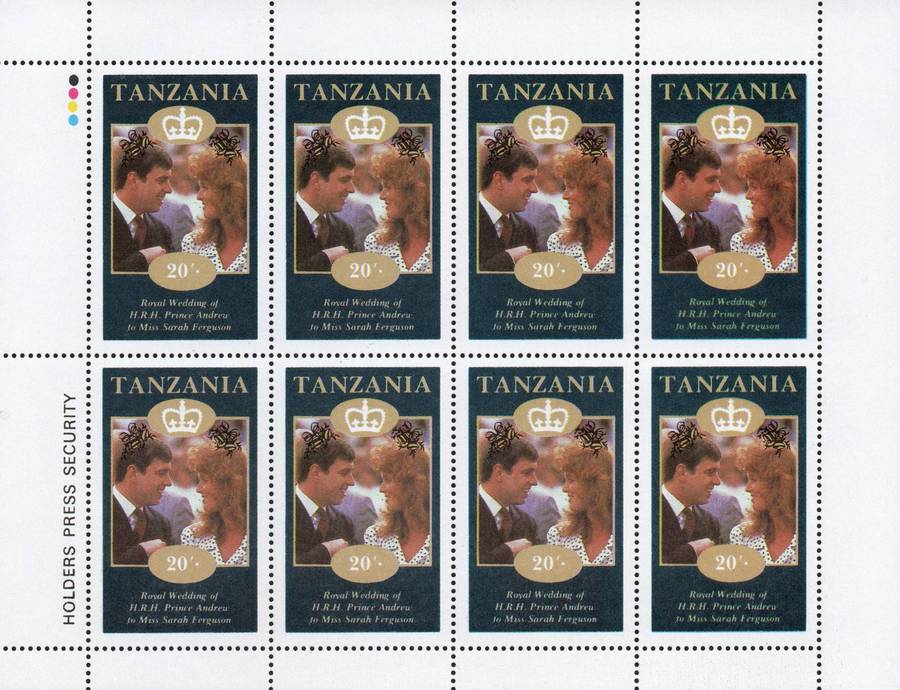 Tanzania 1986: Royal Wedding Andrew and Furgie UMM Sheets Set