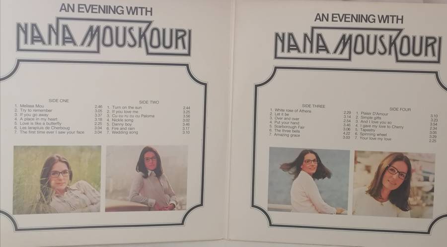 AN EVENING WITH NANA MOUSKOURI - DOUBLE ALBUM - VINYL´S IN EXCELLENT CONDITION - SEE BELOW FOR INFO.