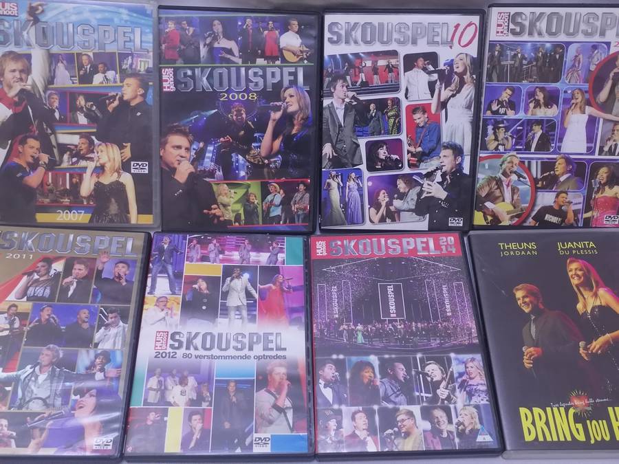 8x DVD´S - SKOUSPEL 2007 TOT 2012 EN 2014 (+ BRING JOU HART)- SEE BELOW FOR INFO.
