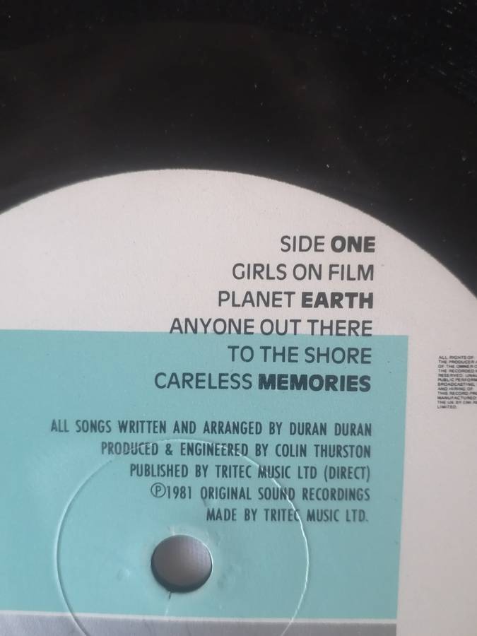 DURAN DURAN - VINYL IN EXCELLENT COND. - SEE BELOW FOR INFO.