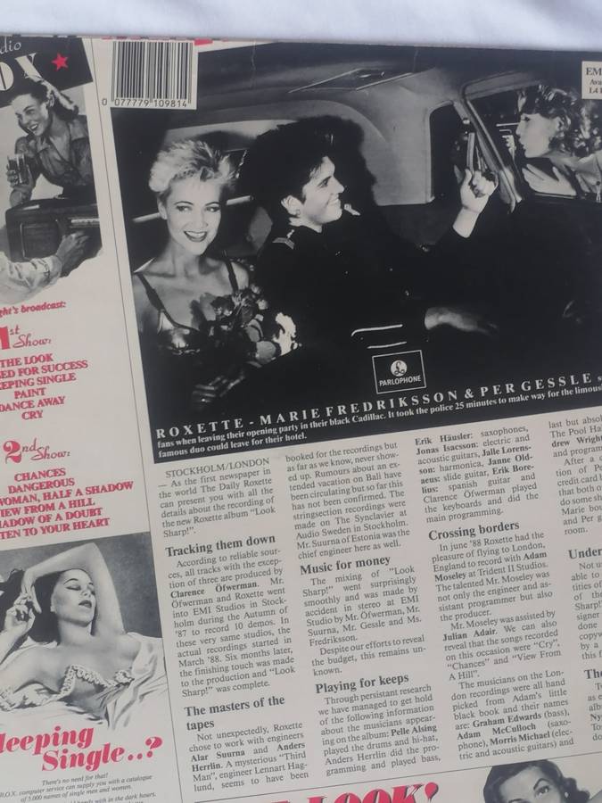 ROXETTE (LOOKING SHARP!) - VINYL IN VERY GOOD COND. - SEE BELOW FOR INFO.
