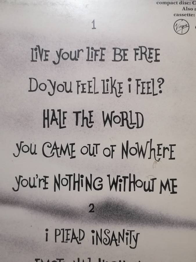 Belinda Carlisle, Live your Life, be Free, vinyl very good.
