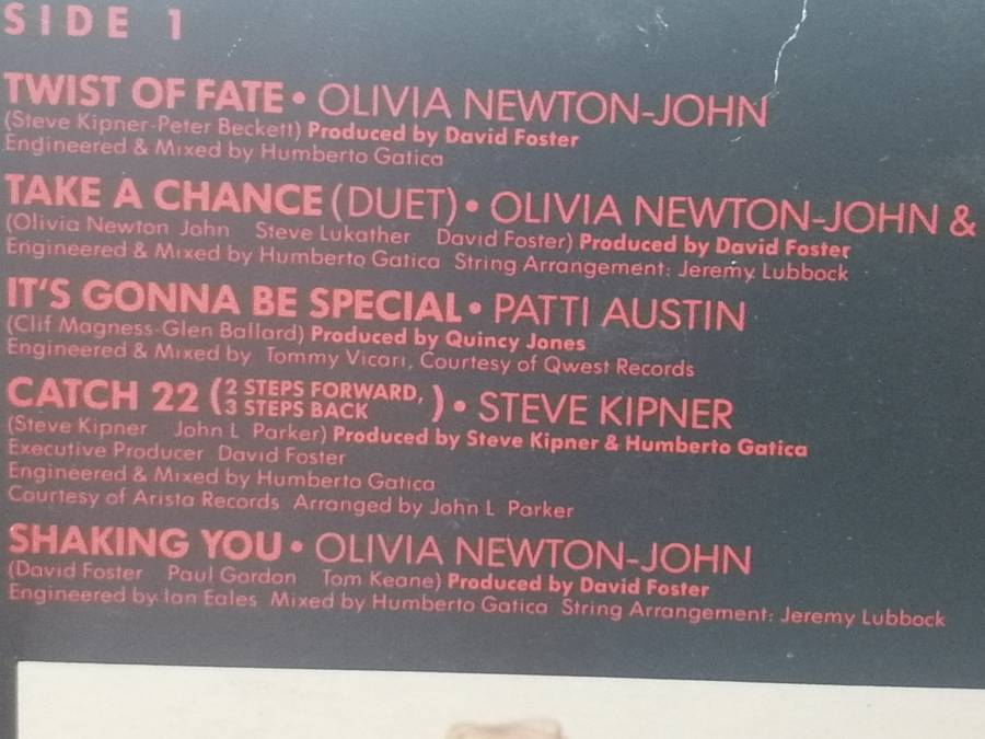 John Travolta & Olivia Newton-John, Two of a Kind, vinyl in excellent condition.