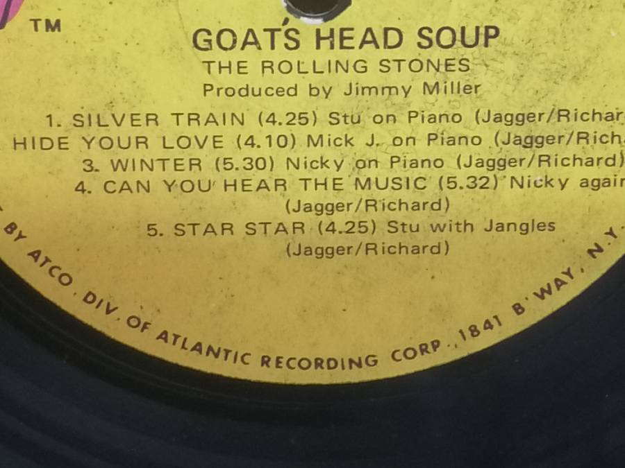 The Rolling Stones, Goat's Head Soup, vinyl in very good condition.