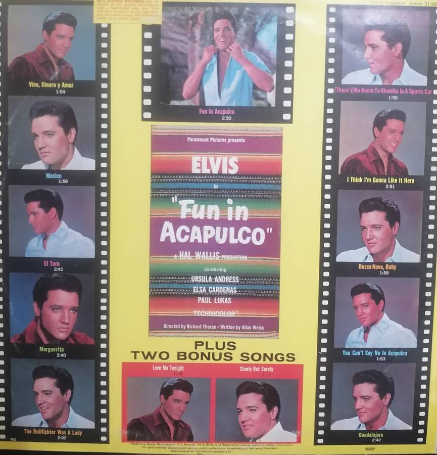 Elvis Presley 'Fun in Acapulco'  Vinyl in excellent condition.