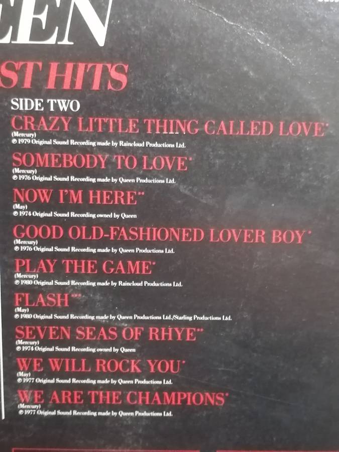 Queen, Greatest hits, vinyl.