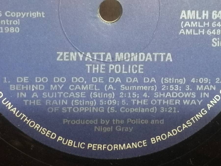The Police, Zenyatta Mondatta, vinyl.