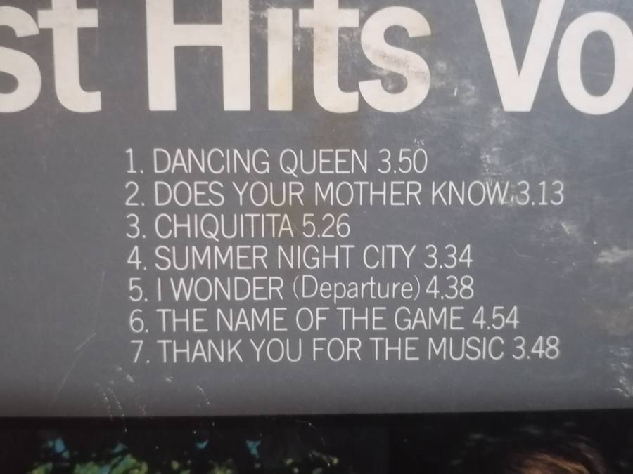 ABBA Greatest Hits Vol.2, vinyl very good.