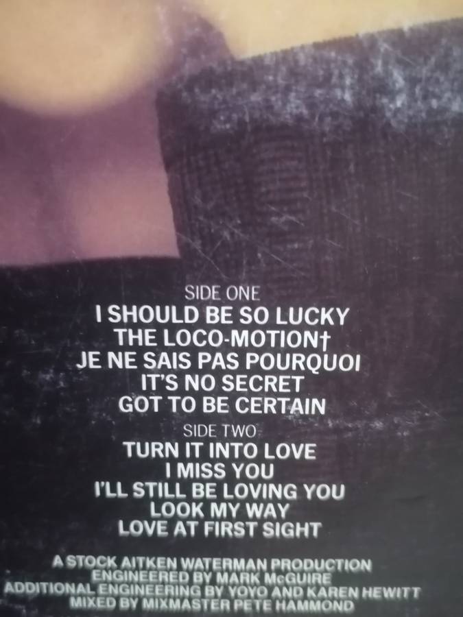 Kylie Minogue, Kylie, vinyl excellent.