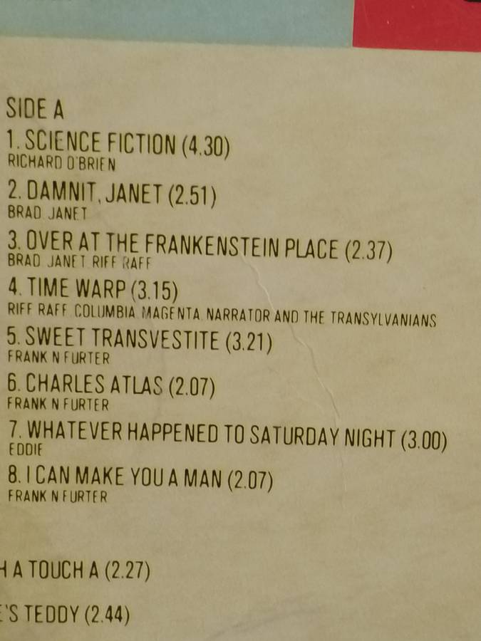 Rocky Horror picture show, vinyl very good.