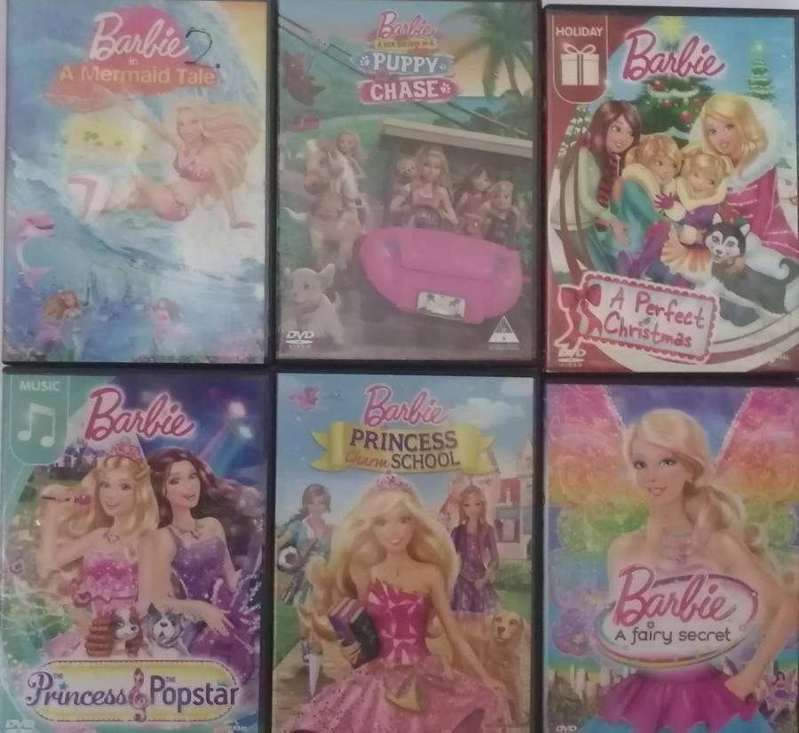6x Original Barbie DVD's, in very good condition.