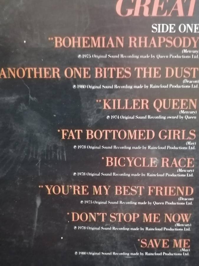 Queen, Greatest Hits, vinyl very good.