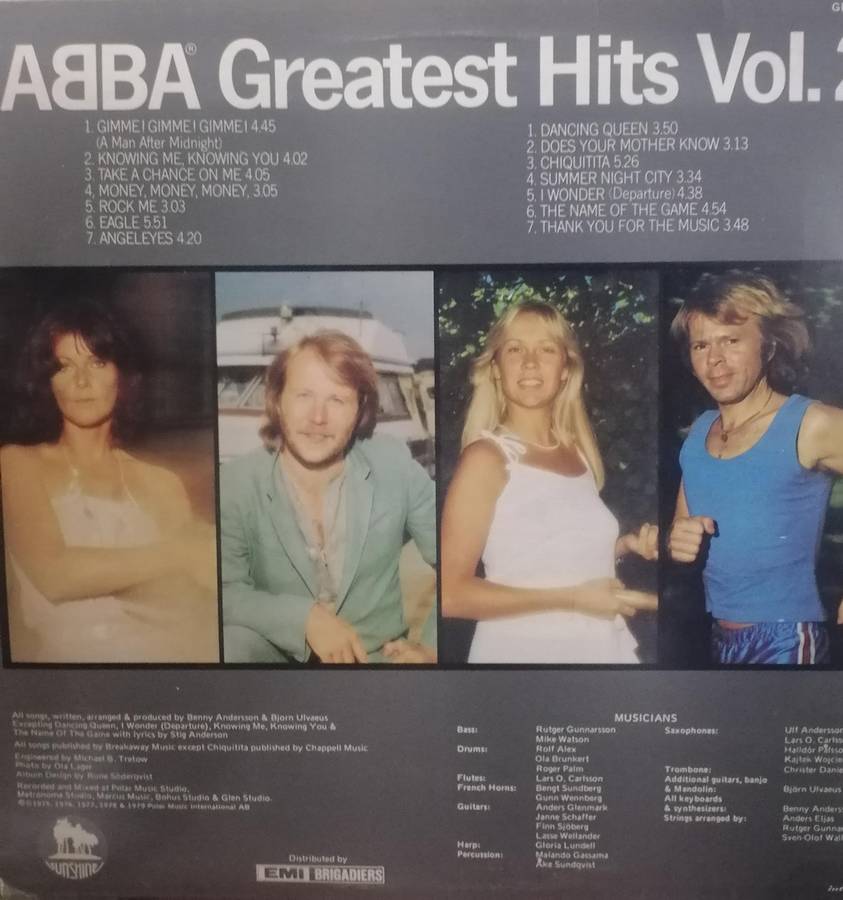 ABBA Greatest Hits Vol.2, vinyl very good.
