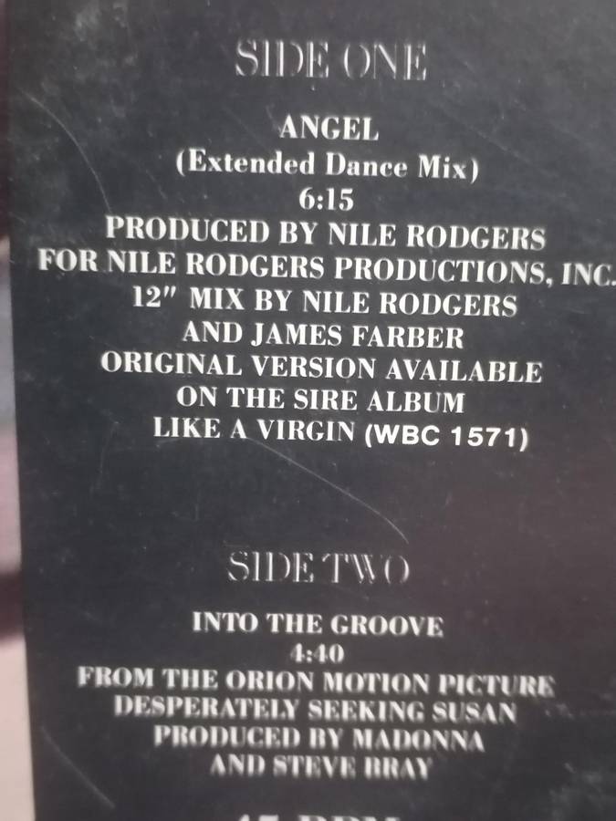 Madonna, Angel, vinyl very good- .