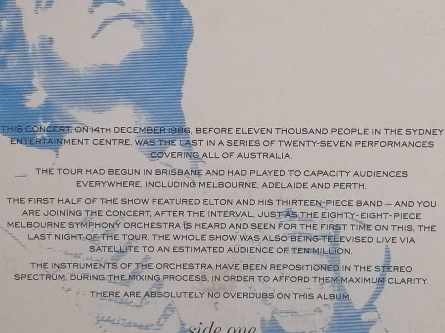 Elton John Live in... Double album, vinyl's very good.