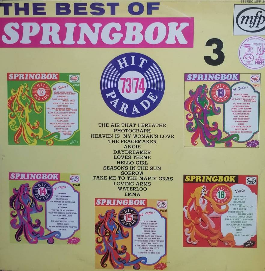 10x Springbok special edition albums, vinyl's mostly excellent to very good.