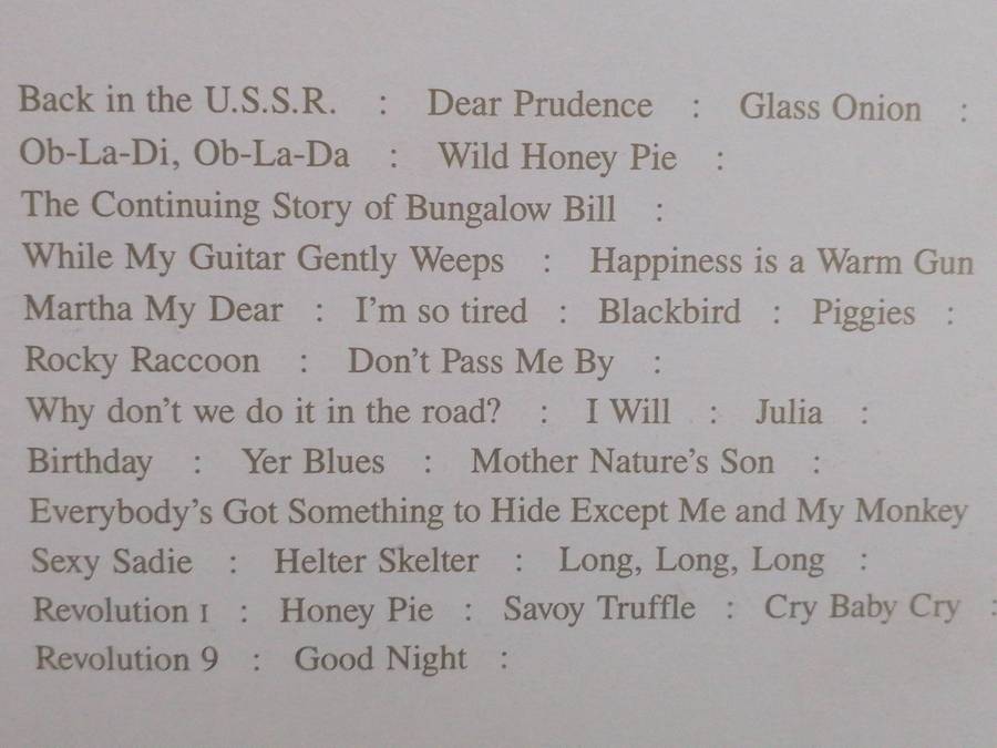 The Beatles, White album,  double album, vinyl's excellent & good.