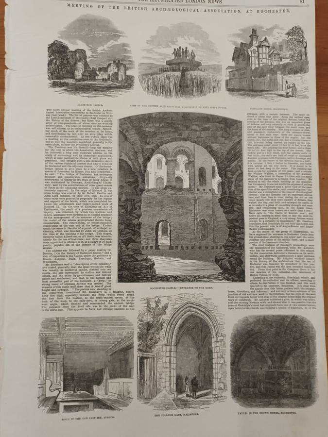 Illustrated News, loose leaves, 1850s, wood engraved illustrations: Antiquities