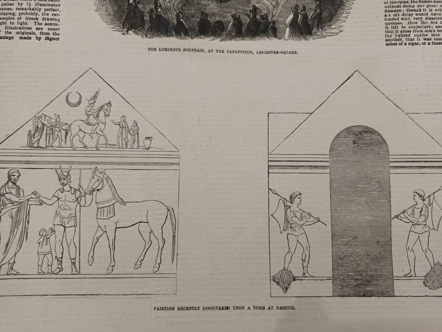 Illustrated News, loose leaves, 1850s, wood engraved illustrations: Antiquities