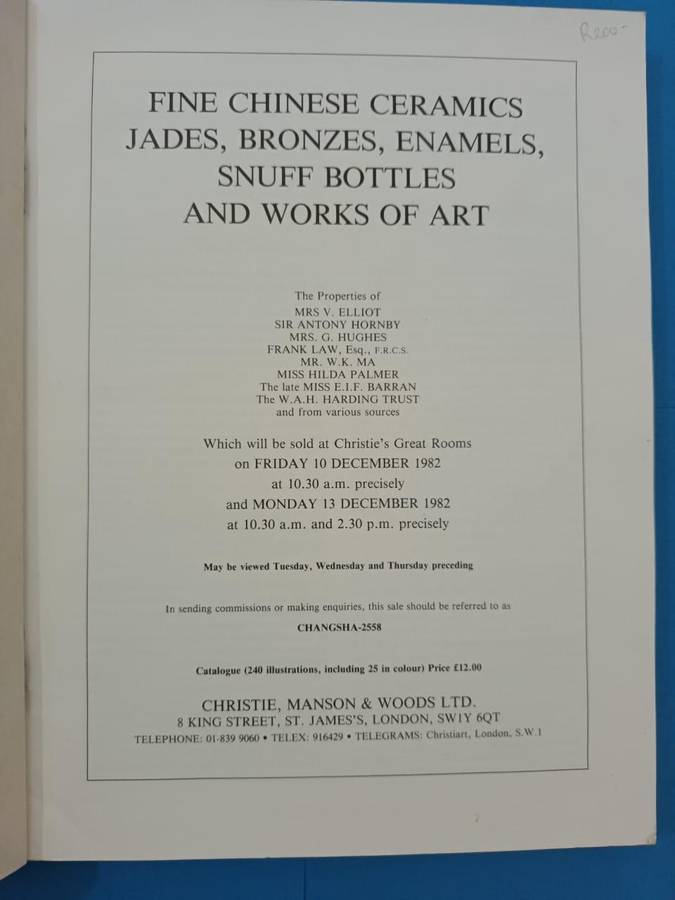Fine Chinese Ceramics, Jades, Snuff Bottles, and Works of Art (Christie's)