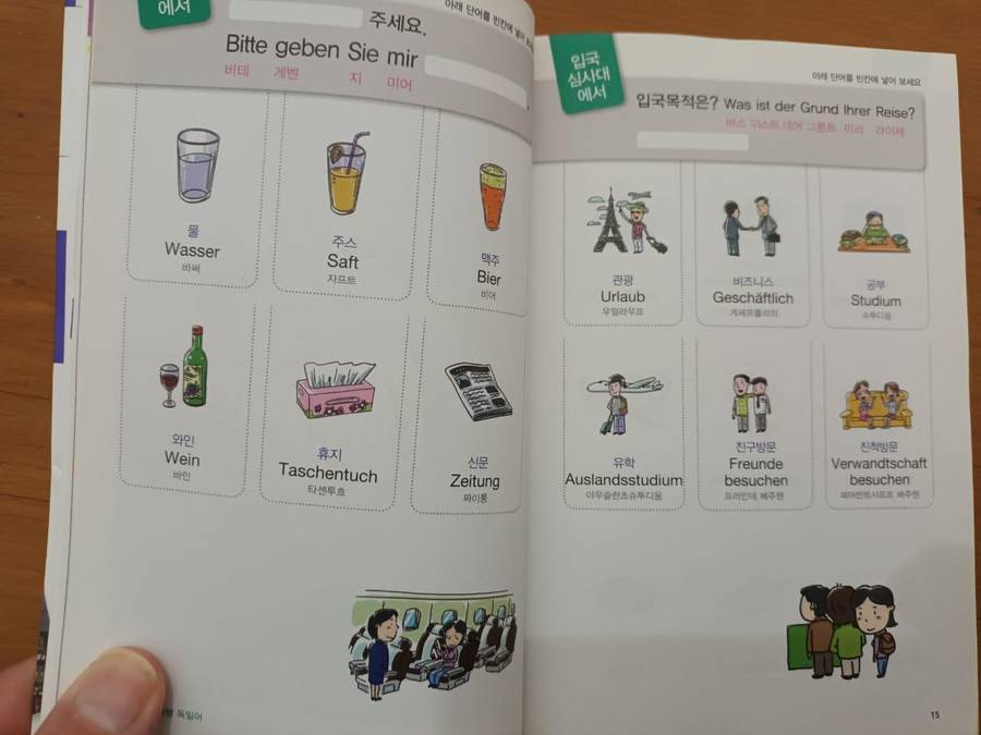 Korean - German Travel Phrase book (also with English translation)