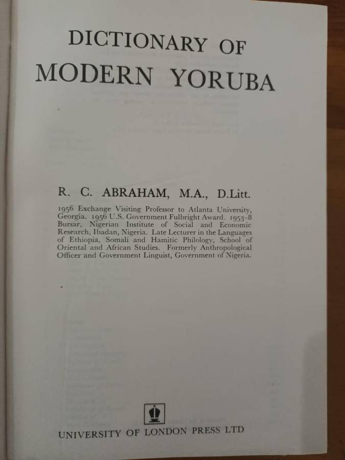 Dictionary of Modern Yoruba