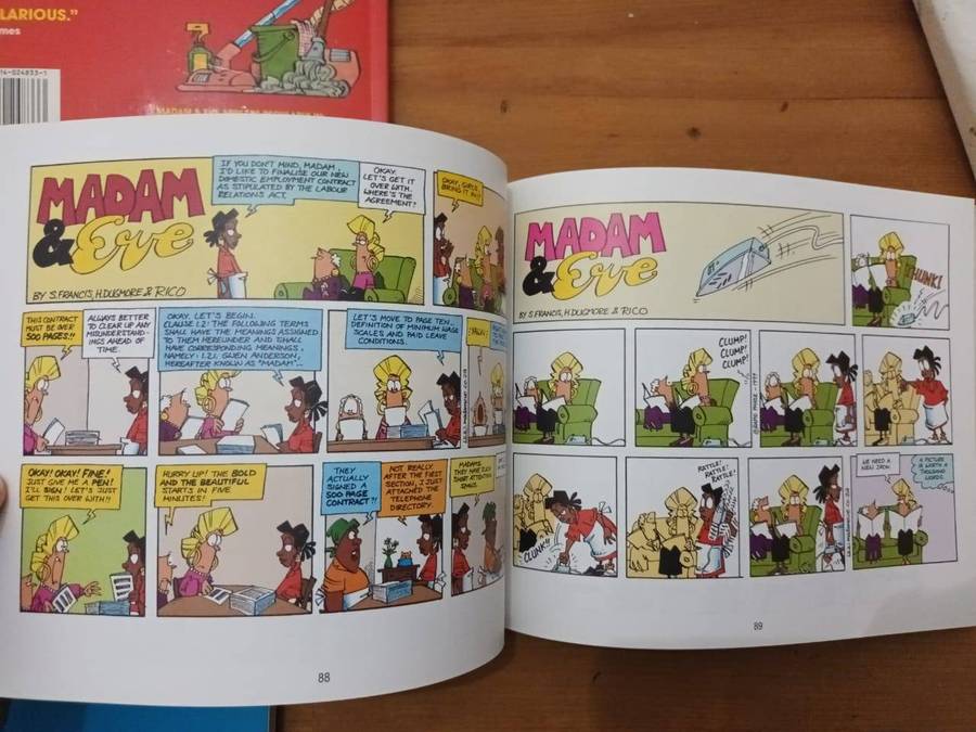 Four iconic "Madam & Eve" Collections: cartoons, social and political satire