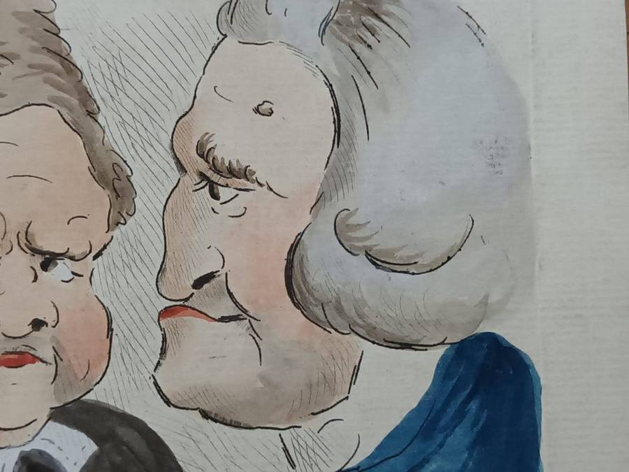 'The Heads of the Nation': hand-coloured print, circa 1780. Capt. Francis Grose