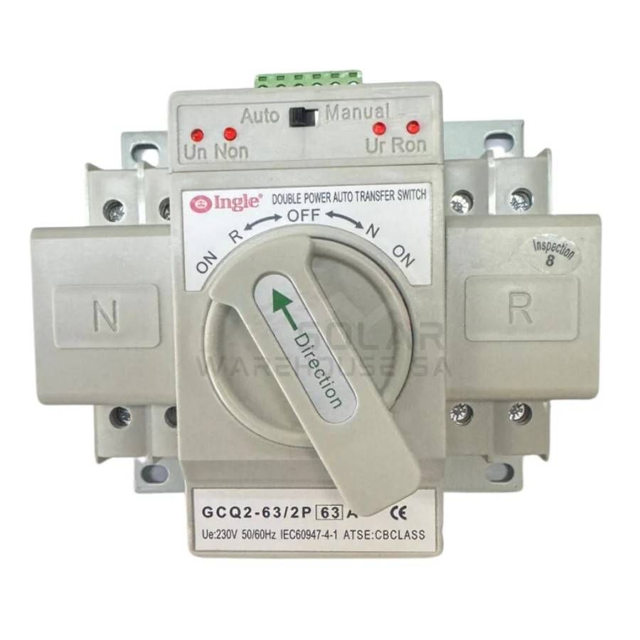 Automatic & Manual Change Over Switch 2-Pole 63A GCQ2-63/2P 63A