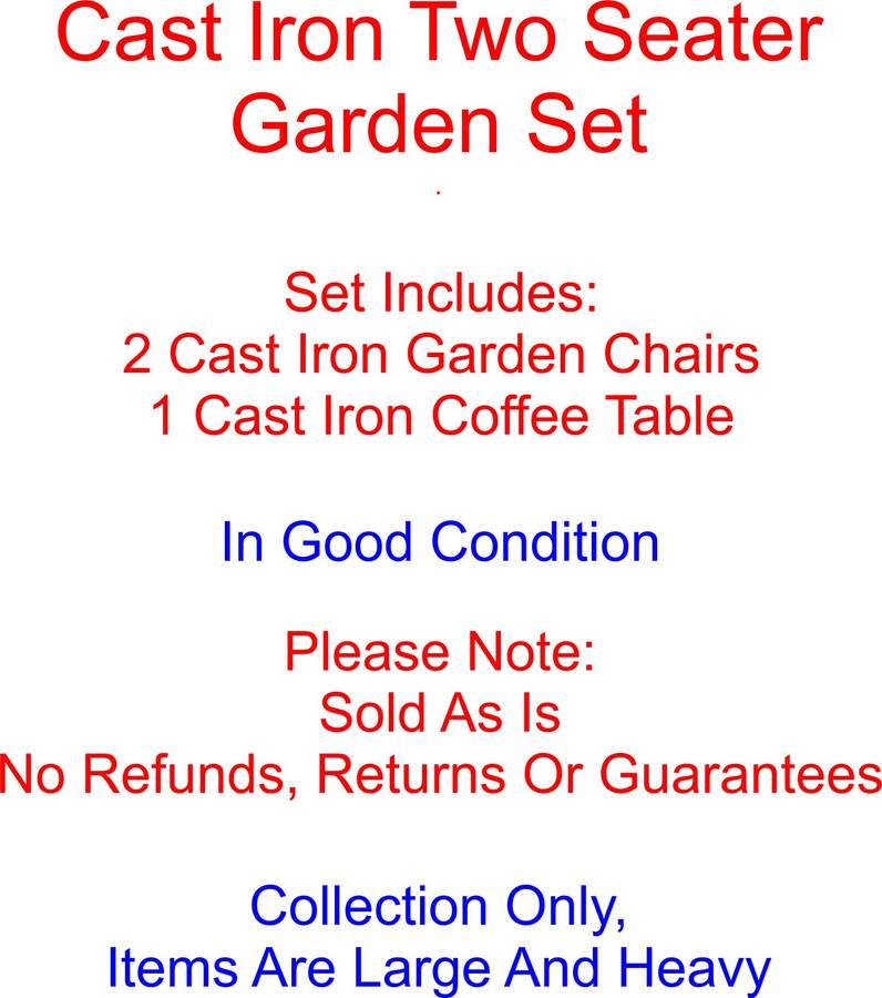 Cast Iron Garden Furniture Set