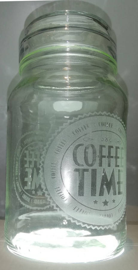 Glass Laser Engraved Coffee Container