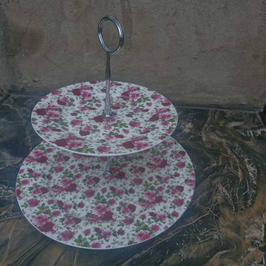 Maxwell and Williams Roseberry two tier cake stand