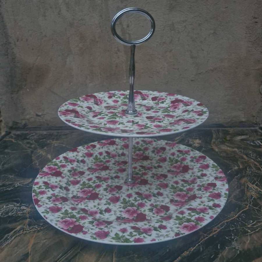 Maxwell and Williams Roseberry two tier cake stand