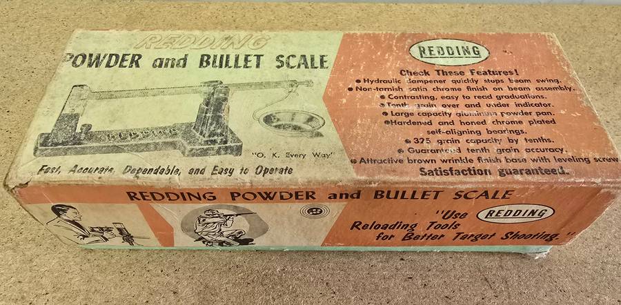 VINTAGE REDDING POWDER AND BULLET SCALE IN ORIGINAL BOX