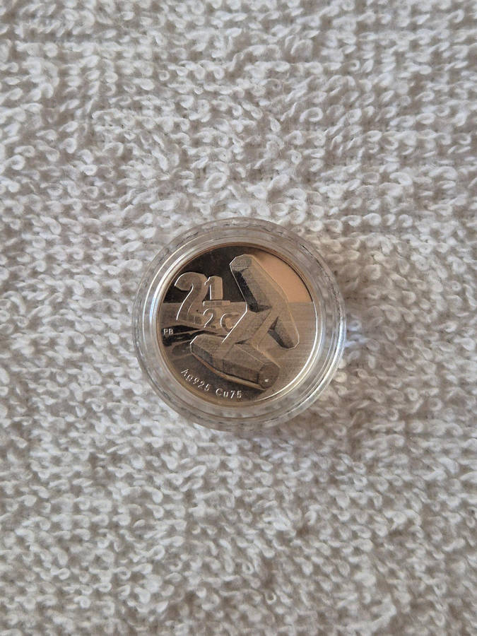2016 South African 1oz Proof R2 coin - Dolos & 2½cents Tickey combo
