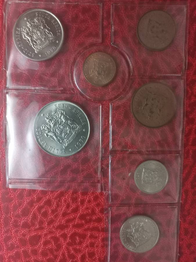 South Africa 1970 UNC Muntpack (No R1)Please view pics.High quality coins)