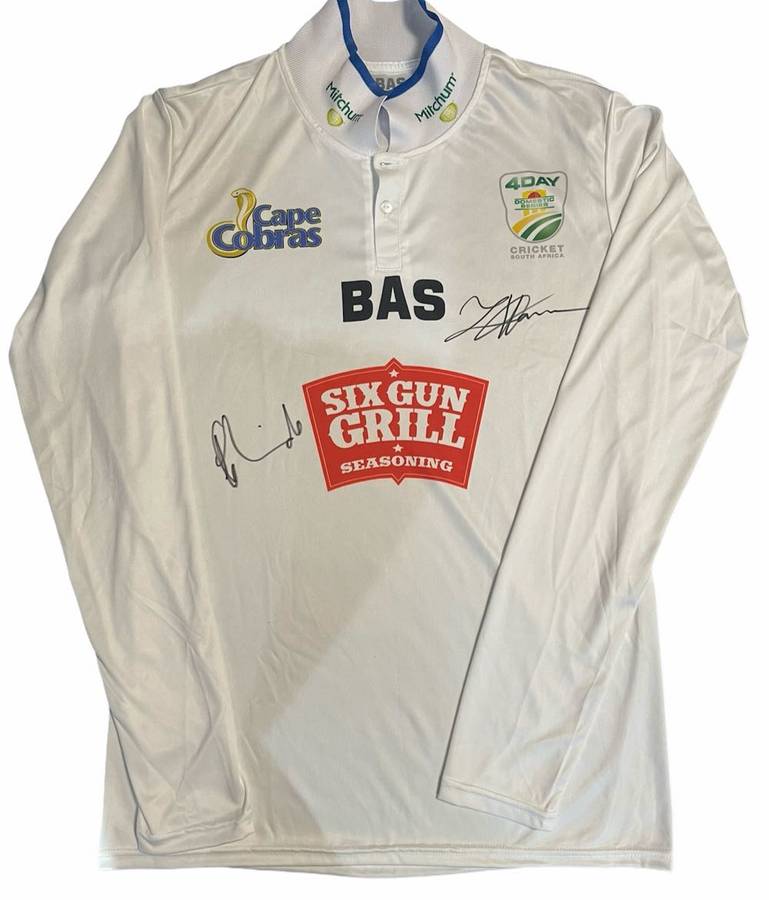 Cricket Jersey Signed George Linde and Zubayr Hamza
