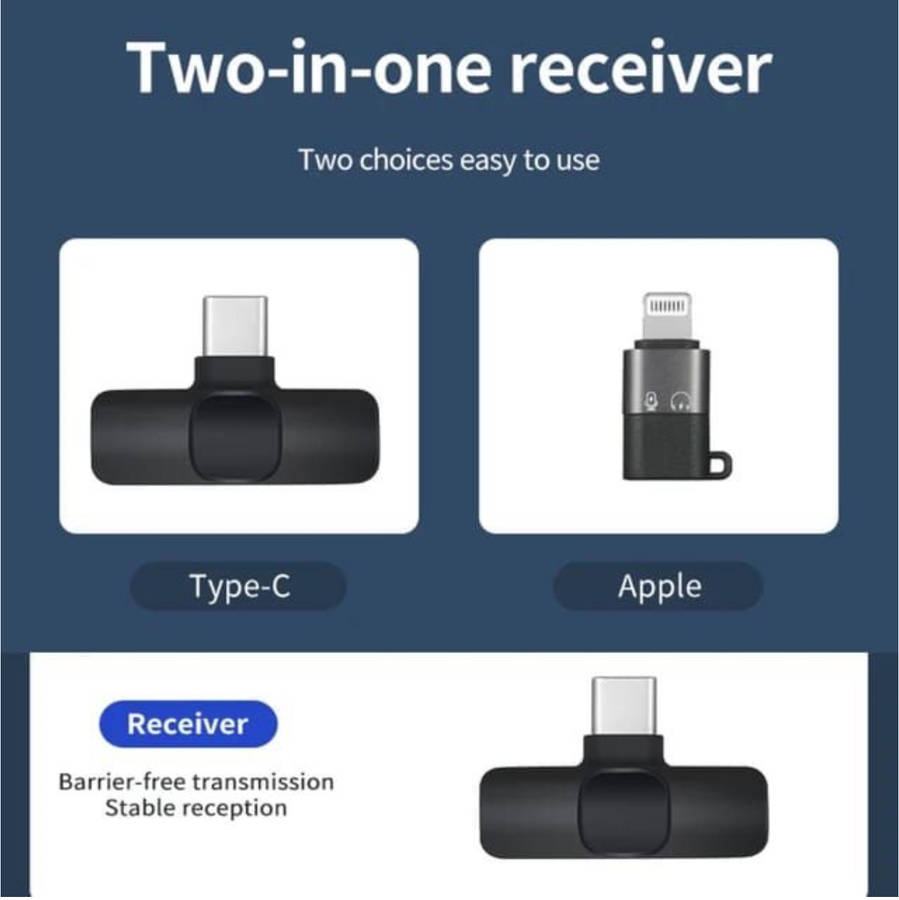 WIRLESS MINI MICROPHONE, IPHONE & USBC COMPATIBLE
