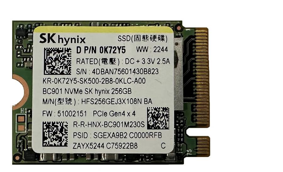 Oemgenuine OEM Hyn BC901 256GB M.2 PCI-e GEN 4X4 NVME SSD Internal Solid State Drive 30mm 2230 Form