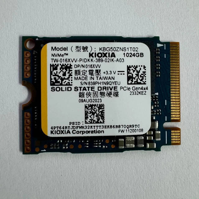 KIOXIA SSD 1TB KBG60ZNS1T02 M.2 NVMe PCIe Gen 4.0x4 2230 Solid State Drive