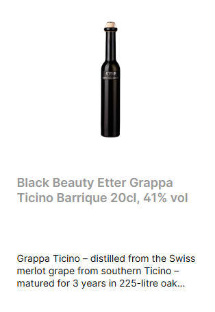 Etter Original Grappa (20cl) 41%vol for Bar Collection (Antique)