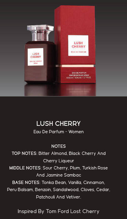 Lush Cherry by Fragrance World  - Unisex Eau De Perfum 80ml - The Perfect Women's Day Gift!