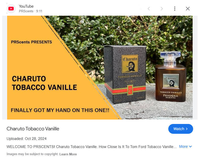 Charuto Tobacco Vanille by Paris Corner  The Modern Gentlemans Signature Scent